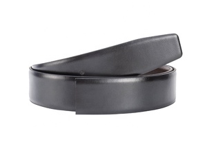 Sangle de <span class=keywords><strong>ceinture</strong></span> réversible en cuir véritable pour hommes en forme d'extrémité avec trous sans boucle - Product Image 2