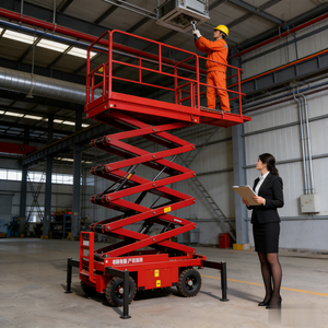 Nouvelle Plateforme de Travail Aérienne Électrique Autopropulsée de 8 Mètres, Type Ciseaux, pour Chantier et Usage Domestique en Métal - Product Image 3