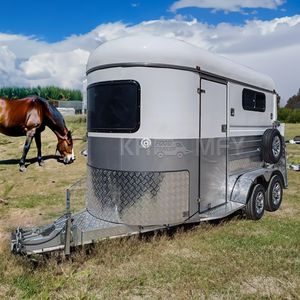 รถพ่วงม้าแบบตรง ยี่ห้อ KR พร้อมโครงเหล็กด้านหลังแบบเปลี่ยนได้ หน้าต่างด้านข้าง ยางตันคุณภาพสูง รับน้ำหนักได้ 2000 กก. ระดับพรีเมียม - Product Image 6