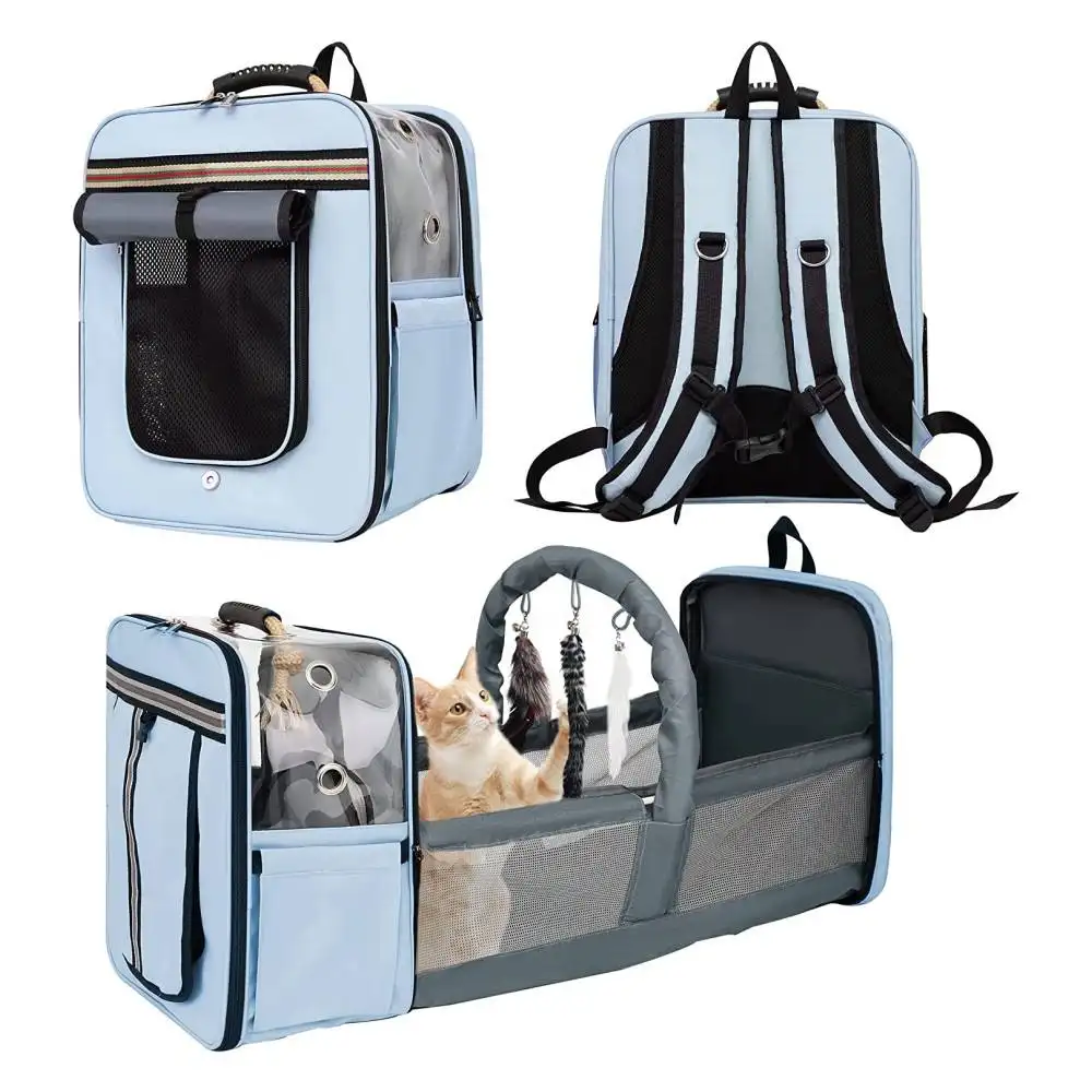 Transporteurs portables pour animaux de compagnie en maille extensible et respirante Produits de voyage Sac à dos pour chat Transporteur pour animaux de compagnie