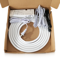 Kit de bande LED linéaire en silicone 12V 10*10mm à découpe libre avec contrôle par interrupteur tactile, idéal pour la décoration des armoires, placards et meubles.