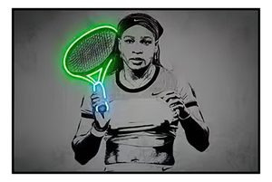 JZ Home Decor 3D Lumière Oeuvre <span class=keywords><strong>Affiche</strong></span> Illuminée Joueur De <span class=keywords><strong>Tennis</strong></span> Peinture Led Lumineux Toile Mur Art Imprimer - Product Image 2