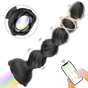 LOV Hailey Rose-Tapón Anal luminoso colorido y vibrador de masturbación de próstata Control remoto Consolador de silicona líquida - Product Image 3