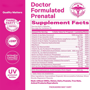Hot Selling Gluten-Free Prenatal <strong>Capsules</strong> with Iron &amp; Algae DHA 60 Count - Product Image 4