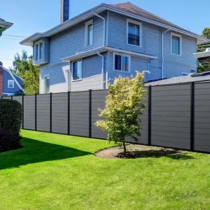 6*6英尺外部深灰色定制防风防火安全稳定私人木塑复合木塑庭院围栏