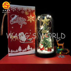 Giáng sinh cây ánh sáng <span class=keywords><strong>mini</strong></span> nhân tạo Cây giáng sinh trong Glass Dome với Lights đối với giáng sinh trang trí nội thất - Product Image 3