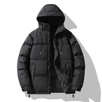 Veste d'hiver pour hommes à capuche épaisse rembourrée manteau à bulles col montant Patchwork Design Street Wear teint manteau d'hiver bouffant