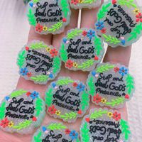 Nouvelles Perles en Silicone Rondes à Motifs de Petites Fleurs et Lettres, Vente en Gros d'Usine en Stock