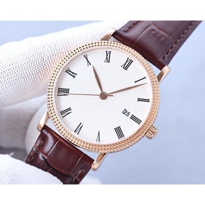 Montre multifonctionnelle de luxe de qualité supérieure avec bracelet en cuir, miroir saphir, design simple et élégant, cadran blanc - Product Image 3