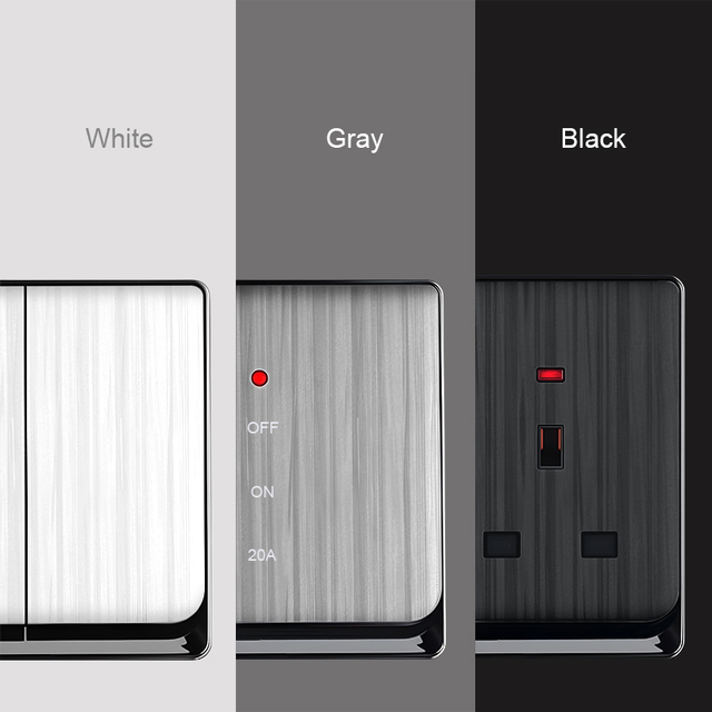 Wholesale New Design PC Wall Switch and Socket Modern Luxury Grey 3 Gang 2 Way Waterproof Smart Life Touch Panel Wall Switch