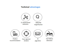 Analyseur de cuir chevelu Intelligent T5 HD AI Microscope numérique de bureau Détection précise Test de cheveux cutanés à domicile