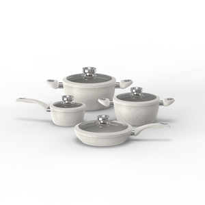 Set di Pentole Antiaderenti in Alluminio Forgiato da 8 Pezzi, Fondo per Induzione, Coperchio in Vetro con Silicone, Pentola 24/<span class=keywords><strong>28</strong></span> <span class=keywords><strong>cm</strong></span>, <span class=keywords><strong>Padella</strong></span> <span class=keywords><strong>28</strong></span> <span class=keywords><strong>cm</strong></span>, Marrone - Product Image 5