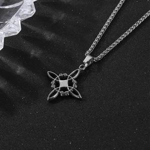 Chinese Style <b>Titanium</b> Steel Pendant Red Stone Cross Necklace For Men And Women Fashion Jewelry Gift SP984 - Product Image 3