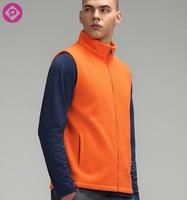 Nouveauté : Gilet de sport sans manches en polaire double face, couleur unie, chaud, pour homme, grande taille, avec logo personnalisé
