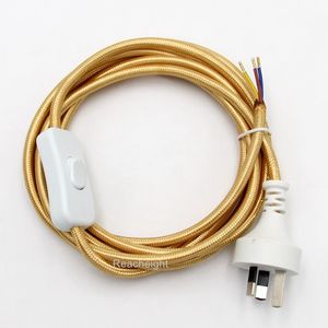 <span class=keywords><strong>Cable</strong></span> de <span class=keywords><strong>3.5</strong></span> Metros con Enchufe de 3 Pines NZ AU y <span class=keywords><strong>Cable</strong></span> Recubierto de Tela de 3x0,75mm2 con Interruptor - Product Image 2
