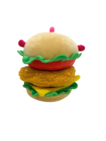 Mascotte de restaurant Hamburger, jouet en peluche super doux en coton PP, personnage alimentaire personnalisé, poupée en peluche avec visage brodé et estampage doré
