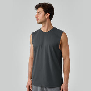 Débardeur de sport personnalisé pour <span class=keywords><strong>homme</strong></span>, sans manches, séchage rapide, respirant, avec ouvertures latérales, en coton et polyester - Product Image 5