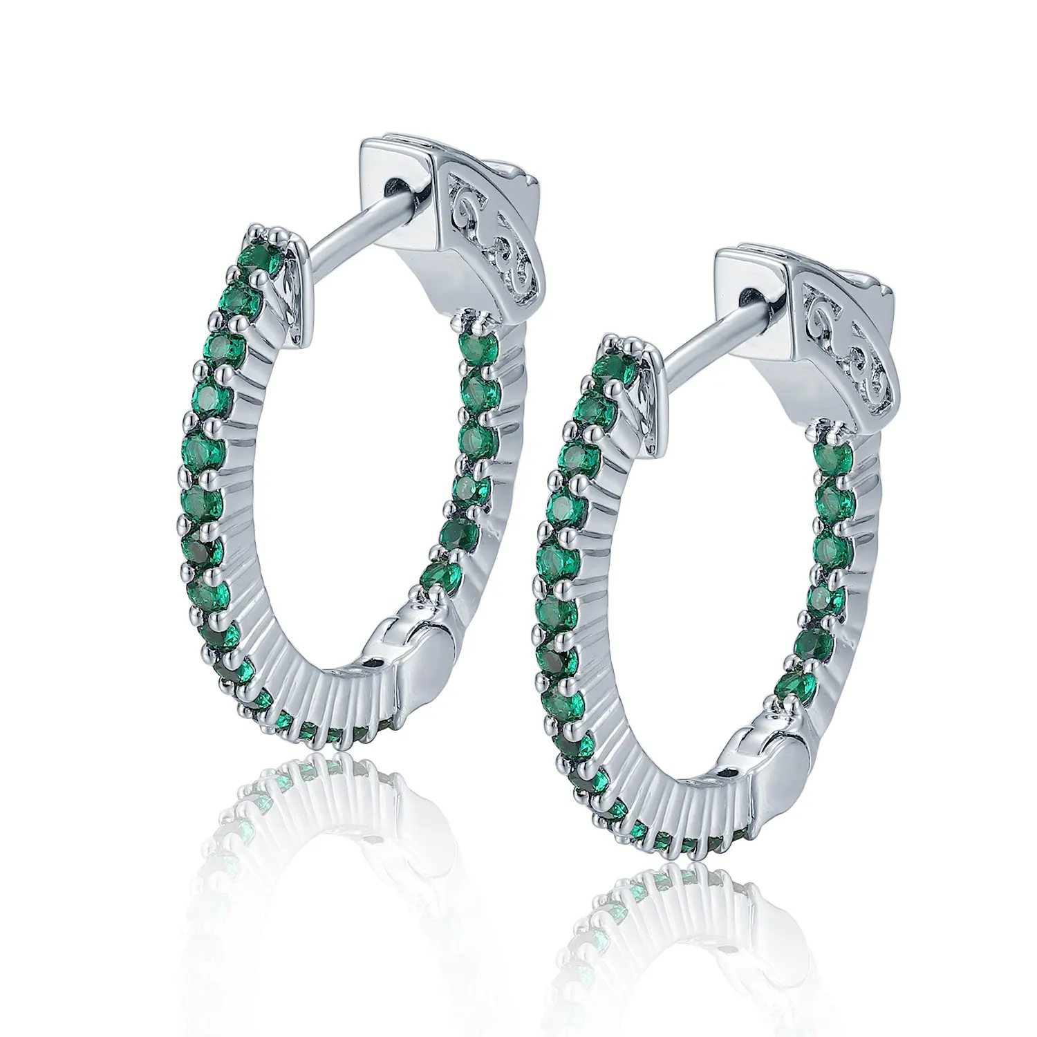 Csja — boucles d'oreilles en pierre d'émeraude verte pour femme, argent 2021, idéal pour un nouvel arrivage, collection 925