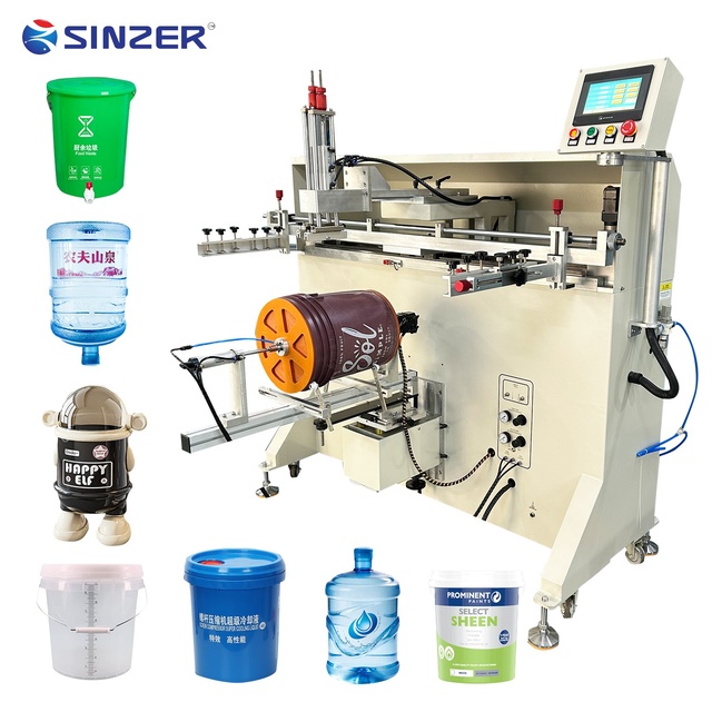 High Precision Semi-Automatic Chemical Drum Screen Printing Machine with PLC Touchscreen and Servo Rotary Station