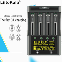 LiitoKala Lii-600 Chargeur De Batterie Pour Batterie Li-ion 3.7V et NiMH 1.2V batterie Adapté pour 18650 26650 21700 26700 AA + 12V5A adaptateur