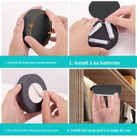 Éclairage d'armoire télécommandé noir et blanc à intensité variable T025-RGB, éclairage d'ambiance moderne minimaliste, lumière d'ambiance pour les fêtes