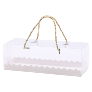 Nueva Tendencia en Cajas de Embalaje para Pasteles y Postres, Caja Transparente de PET para Postres Pequeños, Tipo Rollo <span class=keywords><strong>Suizo</strong></span>, con Asa - Compre Personalización de Cajas Transparentes para Postres - Product Image 2