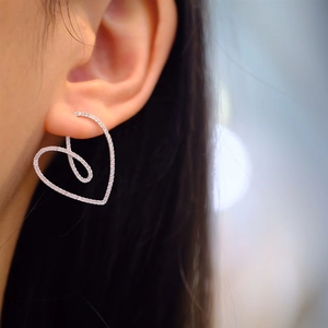 Boucles d'oreilles en or 18 carats avec design cœur Xinfly, 0,72 ct, bijoux fins naturels - Product Image 4