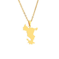 2406 yutin acier inoxydable Mayotte carte collier pour hommes et femmes géométrique titane pendentif bijoux