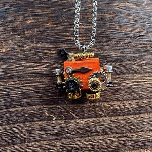 Colgante de Robot Punk de Dibujos Animados Hecho a Mano, Collar de Madera de Moda, Llavero, Colgante de Aleación de Metal para Teléfono Móvil - Product Image 6