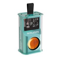 YIN007 Haut-parleur sans fil portable de style mecha transparent avec éclairage LED RVB, petit canon en acier, caisson de basses de bureau pour ordinateur