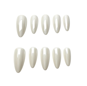 <span class=keywords><strong>Ongles</strong></span> Press-on Faits Main 10 Pièces Personnalisables Amande Moyenne Blanc Laiteux Effet Nacré Chrome <span class=keywords><strong>Hailey</strong></span> <span class=keywords><strong>Bieber</strong></span> <span class=keywords><strong>Ongles</strong></span> Glacés à Presser - Product Image 2