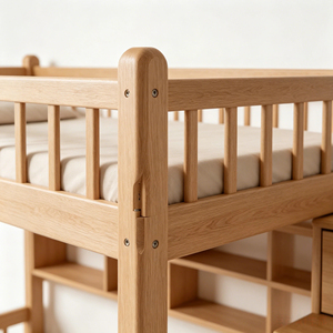 Solid Wood Bunk <strong>Bed</strong> with Storage Stairs and Shelves Twin Full <strong>Loft</strong> <strong>Bed</strong> for Kids Modern Space-Saving Made in China - Product Image 5