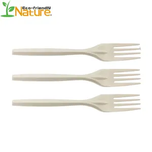 Wholesale Eco-Green Disposable Flatware Biodegradable Plastic Cornstarch Fork