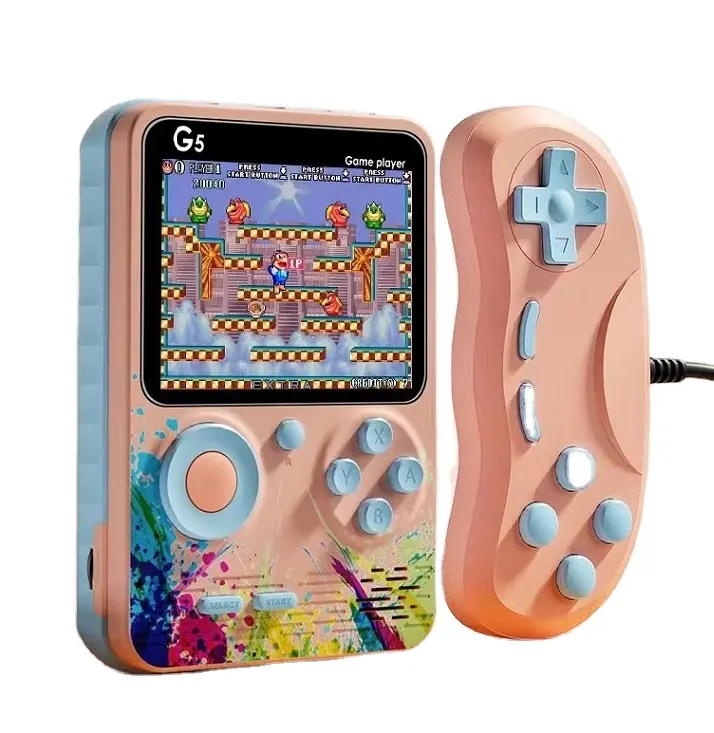 Guangdong cheap handhold 500 in de jeux gaming rechargeable 1000 mah tv output g5 classic retro video hand held game consoles