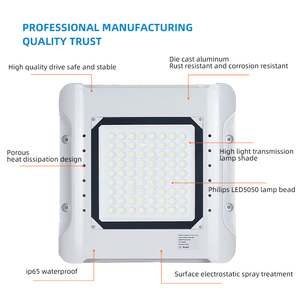 Outdoor Waterproof <b>Square</b> LED <b>Lights</b> White <b>Ceilings</b> Lighting for Gas Stations Filling Stations Warehouse LED <b>Lights</b> CE Certified - Product Image 4