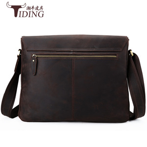 Bolso Bandolera de Cuero Genuino para Hombre Tiding, Color Marrón Oscuro, Piel de Vaca de Primera Capa, Estilo Retro, Resistente, 1180 - Product Image 3
