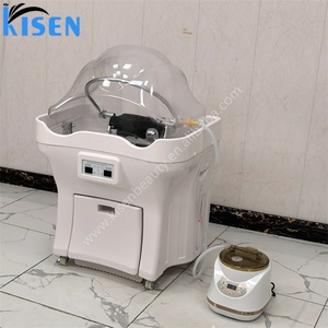 Équipement de salon de beauté professionnel Kisen, bac à shampooing portable pour spa capillaire mobile avec 2 réservoirs - Product Image 1