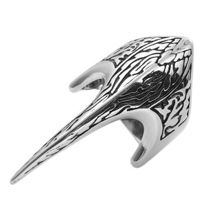 Bague en acier titane style européen et américain, bec d'oiseau, pour homme, punk, rétro, bijoux de mode, argent 24055 - Product Image 5