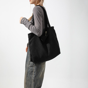 Customizable Recycled <b>Corduroy</b> <b>Tote</b> <b>Bag</b> New Style Solid Color Cartoon Pattern Versatile Casual Shoulder <b>Bag</b> Portable Shopping - Product Image 2
