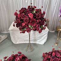 IFG  Hiasan Bunga Artifisial Mewah Berkualitas Tinggi 60cm Warna Burgundy untuk Pengaturan Meja Pernikahan