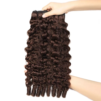 Extensions de Cheveux Humains Vierges Bouclés Péruviens Birmans Chocolat Marron 100% Non Transformés Bruts, Vente Chaude en Usine