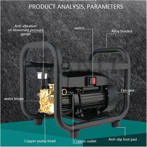 Idropulitrice Automatica Domestica ad Alta Pressione 3000W Portatile con Pistola ad Acqua e Spruzzatore di Schiuma per Lavaggio Auto - Product Image 4