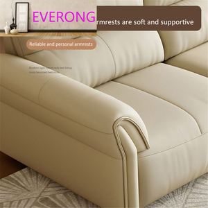 Canapé-lit électrique multifonctionnel, design moderne et épuré, avec télécommande, en cuir de vachette <span class=keywords><strong>première</strong></span> couche, canapé capsule spatiale de <span class=keywords><strong>première</strong></span> <span class=keywords><strong>classe</strong></span> - Product Image 3