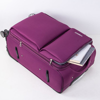 Valise à roulettes étudiante en tissu Oxford grande capacité 20/24/28 pouces unisexe, bagage cabine avec serrure TSA, design simple et moderne
