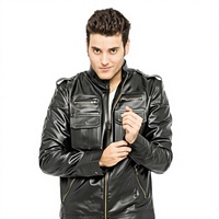 Blouson de moto rétro marron en peau de mouton pour homme 2026 avec fermeture éclair, épaulettes, bretelles et col à revers, multi-poches, pour la conduite