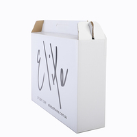Boîte cadeau pour vin personnalisée, boîte en papier kraft ondulé pliable avec logo imprimé en couleur personnalisée, emballage avec impression extérieure
