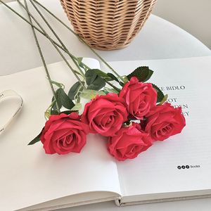 Fleur artificielle en gros, rose beige en soie pour la décoration de mariage - Product Image 3