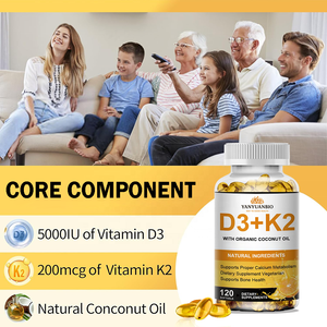 Cápsulas de Gel Suave de Vitamina D3 <span class=keywords><strong>K2</strong></span> MK7, Suplemento Vegano Natural de Alta Calidad Personalizado OEM para la Salud de los Huesos y el Corazón - Product Image 3