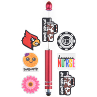 Nouveau design de perles focales pour l'équipe de sport, vente de sabots, autocollants à pince, dessin animé, animation, perles focales HK pour stylos