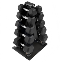 Ensemble d'haltères hexagonales en caoutchouc ASTM de 7 kg pour hommes, colorées, pour la musculation